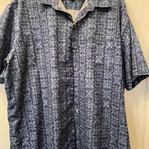 Blue and black print